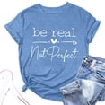 thumbnail image 4 of WEIYLL T-Shirts Femmes Manches Courtes Imprimé Lettre Bleu Clair Tailles TTG, 4 of 4