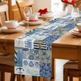 thumbnail image 5 of Summer Coastal Table Runner 72 Inches, Nautical Anchor Sailboat Marine Life Vintage Bed Runner Dresser Scarves Tabletop for Indoor Outdoor Parties/Ceremony/Banquet, 14" x 72", 5 of 9