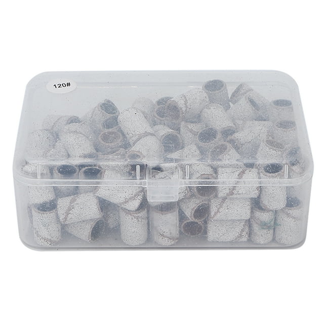 100 Uds bandas de lijado para decoración de uñas anillos de lijado para manicura profesional herramientas de salón de uñas blanco
