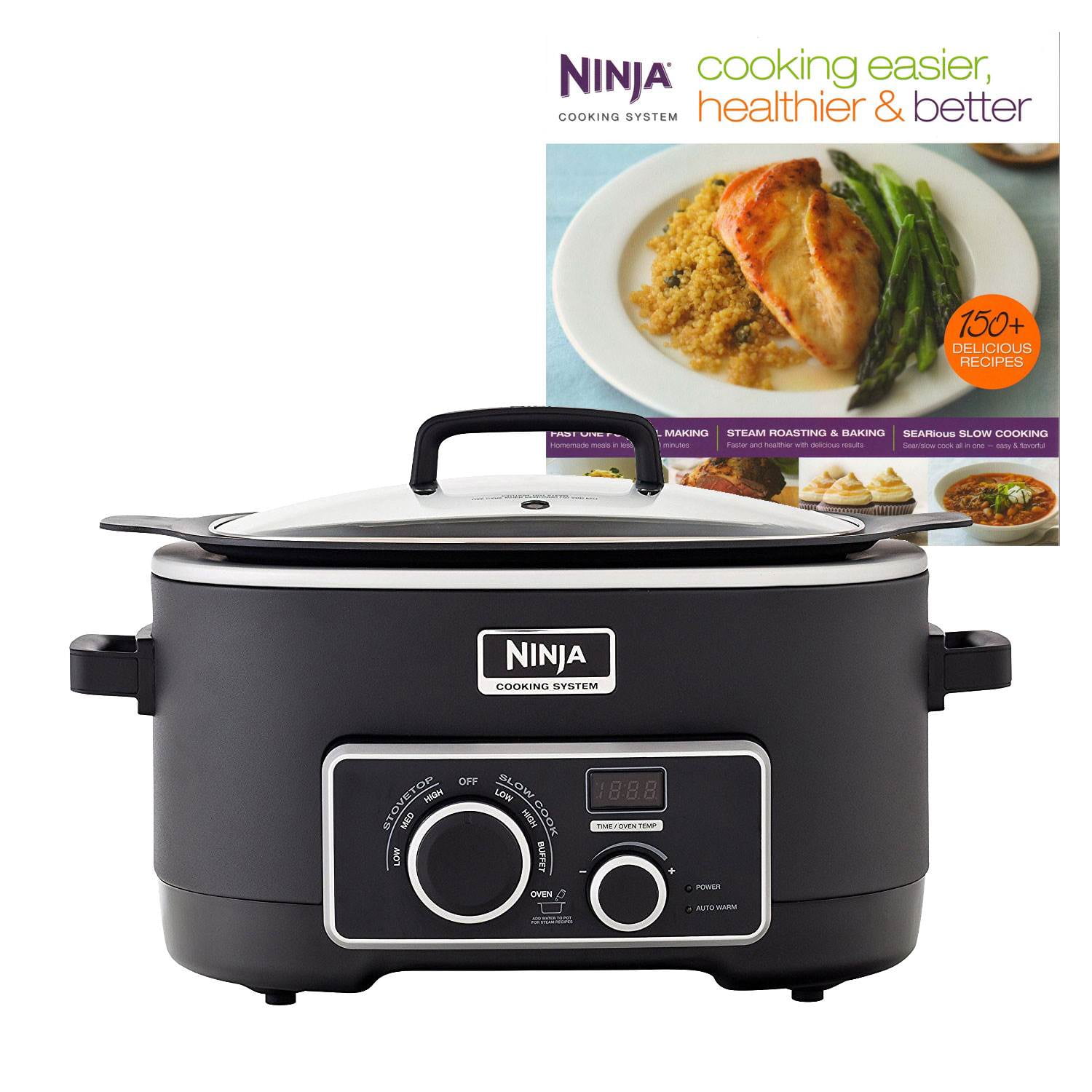 NOZAYA RNAB0BTH8XLPF 3 quart slow cooker - size for cooking a 3 lb chicken  or 2 lb roast - dishwasher-safe(matte black)