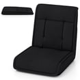 thumbnail image 1 of Gymax Chaise de Sol Pliante Convertible, Fauteuil de Repos avec Dossier Réglable, Noir, 1 of 10