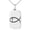 Gold, variant on Stainless Steel Fish With Jesus Ichthus Cross Engraved Small Rectangle Dog Tag Charm Pendant Necklace