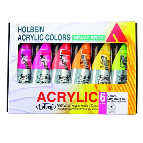 HOLBEIN ARTISTS COLORS AU7982 HOLBEIN HEAVY BODY ARTIST ACRYLIC LUMINOUS 60ML 6PC SET