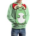 thumbnail image 5 of Cute Frog with Mushroom Hat Men's Women Vintage 3D Hooded Sweatshirt - All-Season Loose Fit Streetwear, 5 of 6