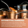 thumbnail image 3 of Gotham Steel Hammered 15 Pc Ceramic Cookware Set Nonstick, Deep Copper Pots and Pans Set Non Stick with Bakeware & Deep Fry Pan, Non Toxic Induction Oven and Dishwasher Safe, 3 of 7