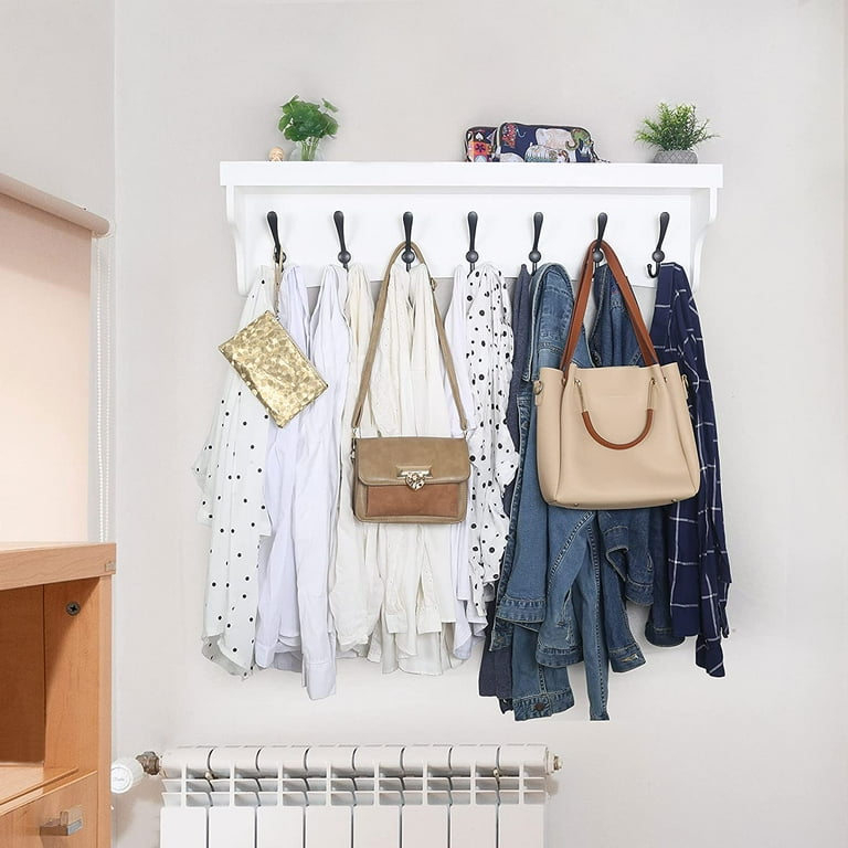 Coat Rack Wall Mount with Shelf,35