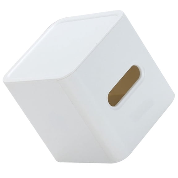 FENGGUIQU Decorative Tissue Box Cover Tissue Box Cube White Plastic 1Set