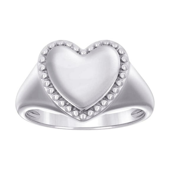 925 Sterling Silver Womens Love Heart Ring 13.6mm Wide Size 8 Statement Ring for Women - 4.1 Grams