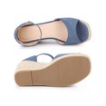 thumbnail image 5 of Allegra K Women's Espadrille Platform Ankle Strap Wedge Heels Sandals Haze Blue (Size 6), 5 of 8