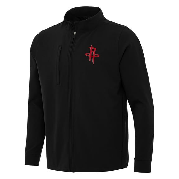 Men's Antigua Black Houston Rockets Regard Full-Zip Jacket