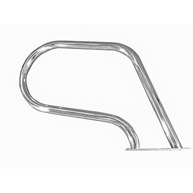 FibroPool Rail de Main Facile à Monter avec Plaque de Base, Petit (Acier Inoxydable)
