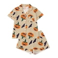 thumbnail image 2 of Hpapadks Kids Pajamas Boys Kids Halloween Print Short Sleeve Shorts Sleepwear Set Comfort Boys Pjs Khaki 5-6 Years, 2 of 9