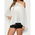 thumbnail image 2 of Lightweight See Through Shawl Shrug Top for Women Y2k Sheer Poncho Shrug Bolero Asymmetrical Off Shoulder Mesh Summer Beach Cover Ups, 2 of 7