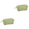 thumbnail image 2 of Kearding Bolsas de lápices, caja de almacenamiento multifuncional grande de doble capa con múltiples bolsillos, suministros escolares para Verde 2piezas, 2 of 6