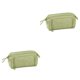 thumbnail image 3 of Injueey Bolsas de lápices, caja de almacenamiento multifuncional grande de doble capa con múltiples bolsillos, suministros escolares para Verde 2piezas, 3 of 6