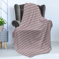 thumbnail image 4 of Geometric Soft Flannel Fleece Throw Blanket, Round Edged Pink Rhombus Shapes Forming a Tile Pattern, Cozy Plush for Indoor and Outdoor Use, 50" x 70", Taupe Grey Pale Pink, by Ambesonne, 4 of 5