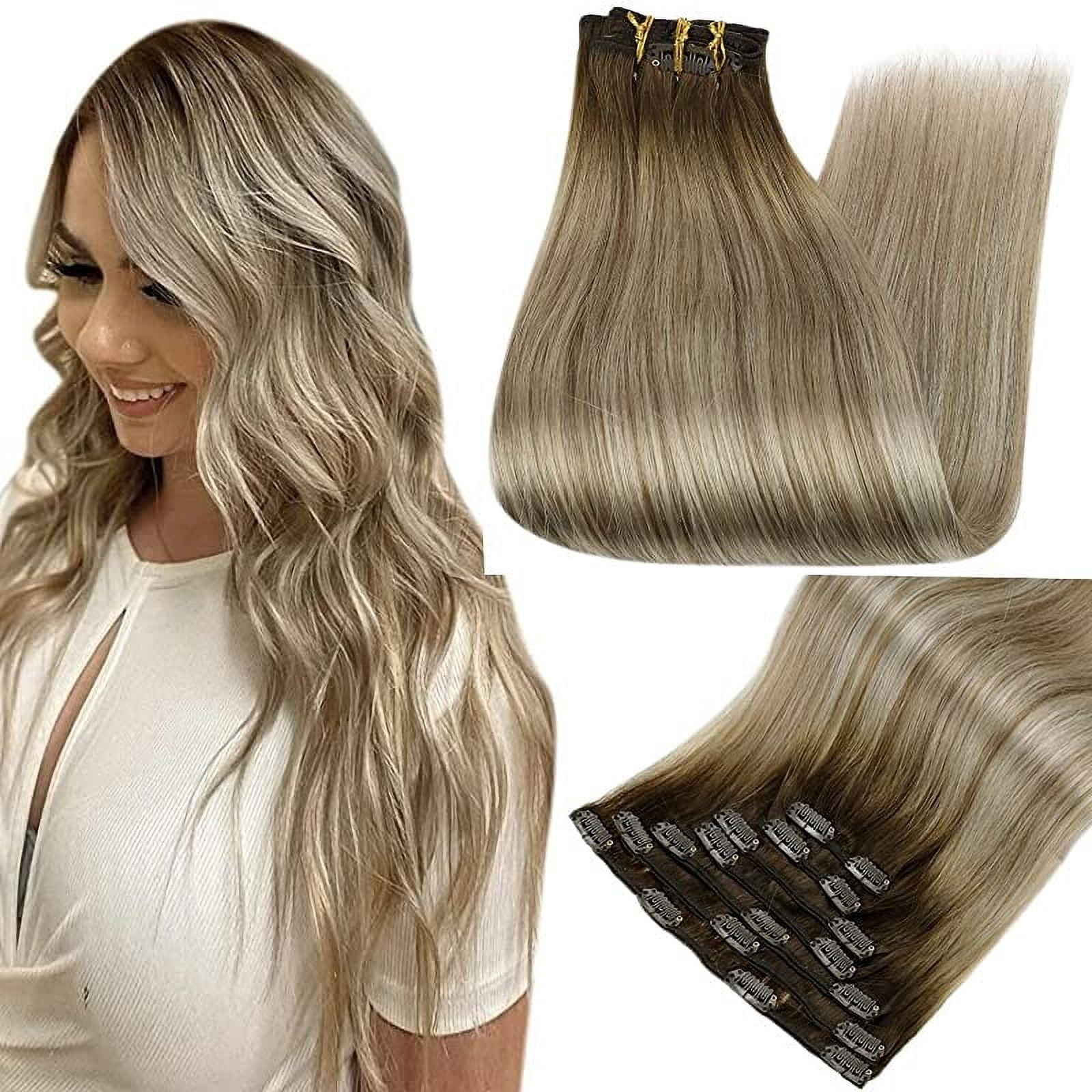 Clip-in Hair Extensions - Human Hair Clips Balayage  display picture 2