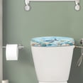 thumbnail image 2 of ZIATUBLE Ocean Turtle Toilet Tank Lid Covers Standard Toilet Tank Lid Dustproof Toilet Tank Protector Cover with Stretch Edges Toilet Tank Lid Cover for Bathroom Decoration, 2 of 5