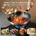thumbnail image 3 of Abangdun 1700W 85V~120V Induction Cooktop with 13' Stainless Steel Wok Pan Electric Burner 1.06″ Curved Surface Concave 18h Timer Real Precise Power/Temp Ctrl 16 Watts 200~1700 No Pulsing on/off when, 3 of 10