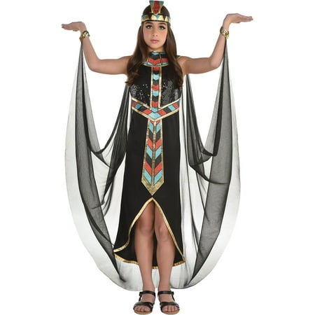 Suit Yourself Dark Cleopatra Costume for Girls, Includes a Detailed Sequin Dress, a Cape, and a Headband