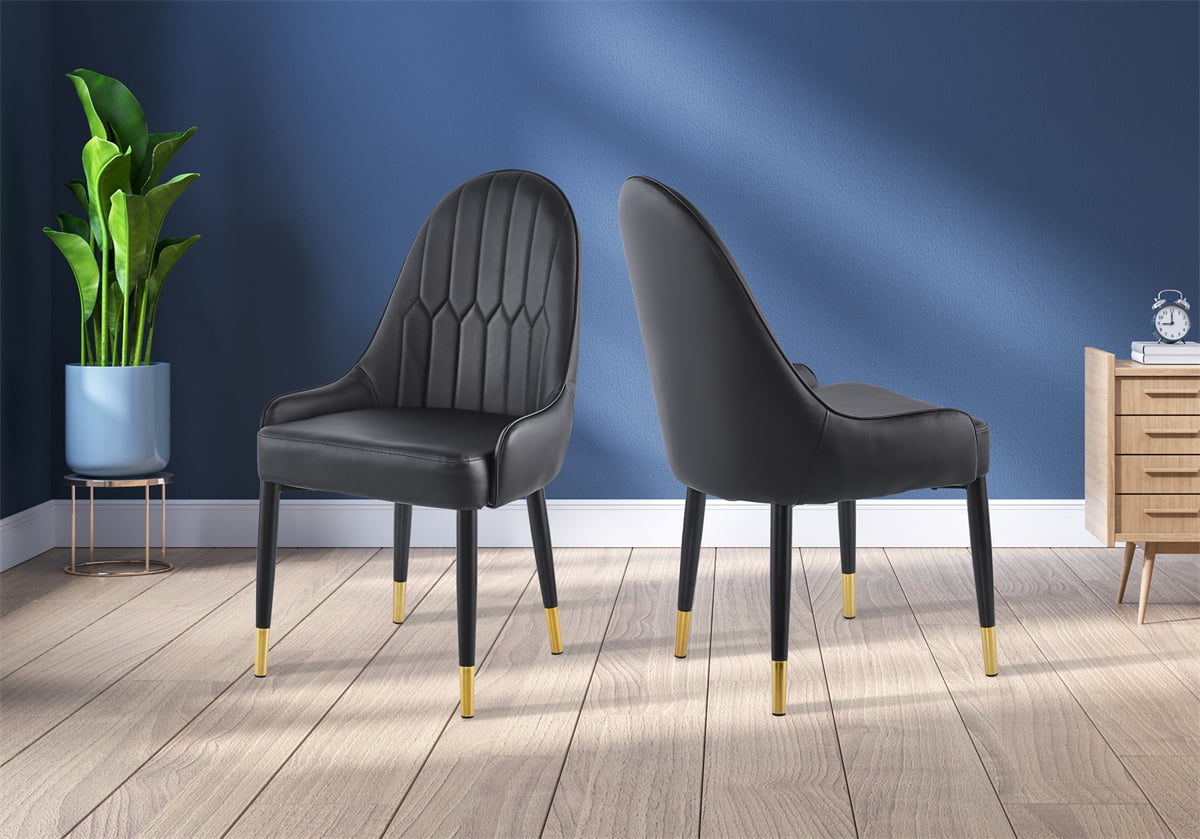 ARCTICSCORPION Modern Leather Dining Chair Set of 2, Upholstered Accent ...