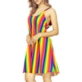 thumbnail image 2 of HAPPY BAY Women's Honeymoon Lounge LGBTQ Pride Flag Rainbow Stripe Dress Slip Chemise 00 Multi, Striped, 2 of 4