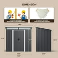 thumbnail image 2 of Lofka 6x4ft. Outdoor Storage Shed, Metal Garden Storage Shed with Sliding Lockable Door for Patio, Gray, 2 of 9