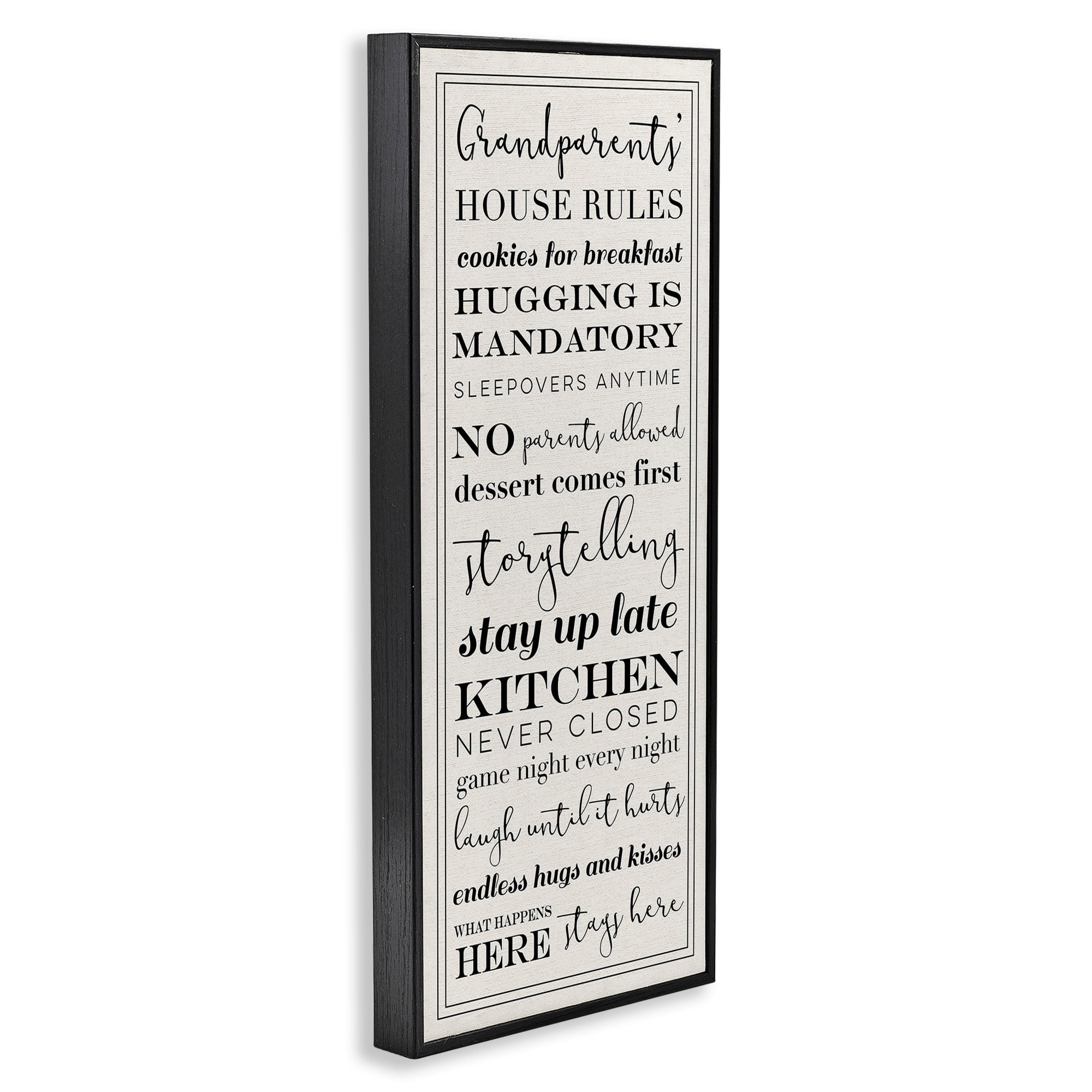 Stupell Industries Grandparents House Rules, 13 x 30,Design by Daphne Polselli