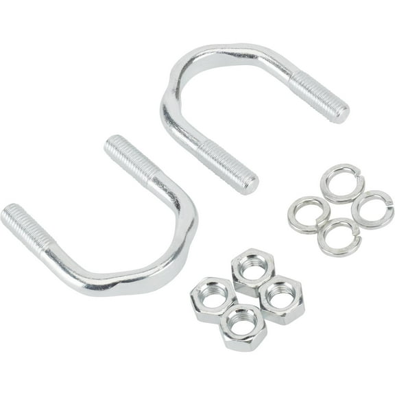 Speedway Motors Universal Driveshaft Steel U-Bolts, Fits U-Joints with 1-1/8 Inch Cap, Zinc Plated Finish, Improved Strength with Forged Steel