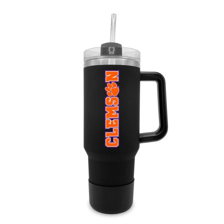 Clemson Tigers 40oz. Stainless Tumbler with Handle & Removable Straw