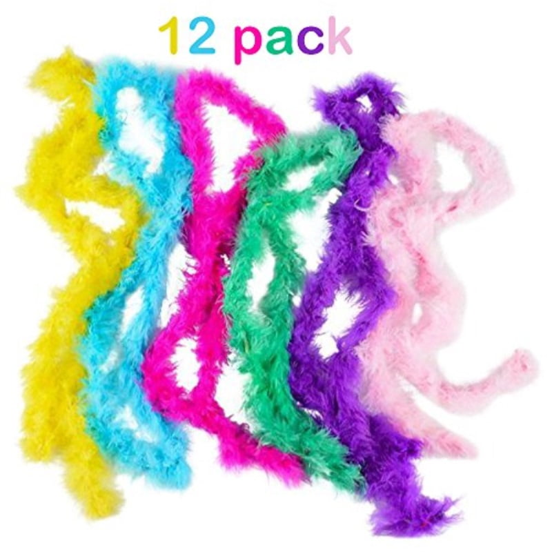 mini marabou feather boa 12 pack of 44 inch assorted for halloween
