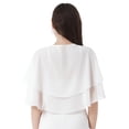 thumbnail image 2 of Miutii Womens Soft Chiffon Shawl Wraps Shrug for Evening Dress Ruffle 2-Layer Wedding Cape Bolero White One Size, 2 of 4