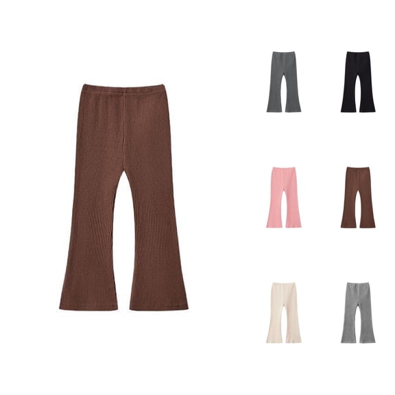 Flare Leggings for Girls Pants - Micro Flare Outer Layer Leggings for Girls Stretchy Comfort Flexible Wear Durable Everyday Bottoms