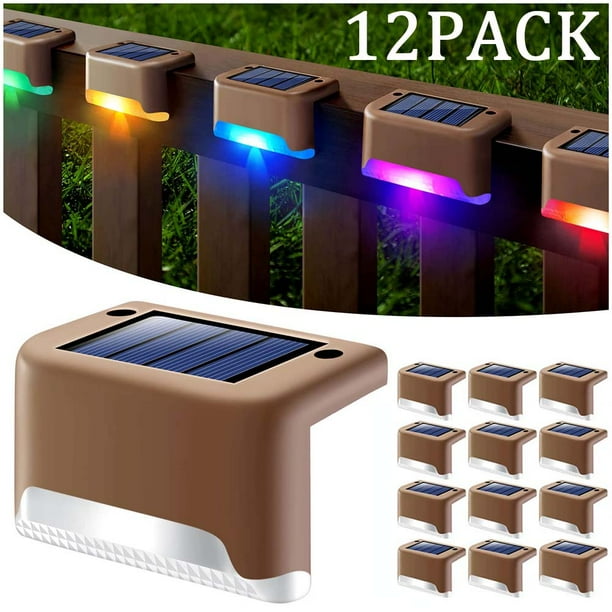 Solar Deck Lights Outdoor, 12 Pack Waterproof LED Solar Lights for