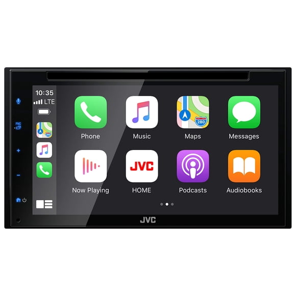 JVC KW-V66BT Apple CarPlay Android Auto Reproductor de DVD/CD con pantalla táctil capacitiva de 6,8", audio Bluetooth y llamadas manos libres, reproductor MP3, doble DIN, ecualizador de 13 bandas, Sir
