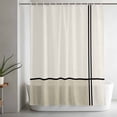 thumbnail image 4 of Abstract Modern Minimalist Art Shower Curtain for Bathroom, Lines Color Burlap Splicing Waterproof Shower Curtains Washable Quick Dry with Hooks Bathtub Curtains 36x72IN, 4 of 9