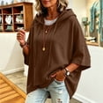 thumbnail image 4 of QSXADF Hoodie For Women 3/4 Sleeve Drawstring Sweatshirt Hooded Drawstring Long Sleeve 3/4 Sleeve Pullover Top Casual Loose Sporty Hoodie Women Fall Winter Tops, 4 of 6