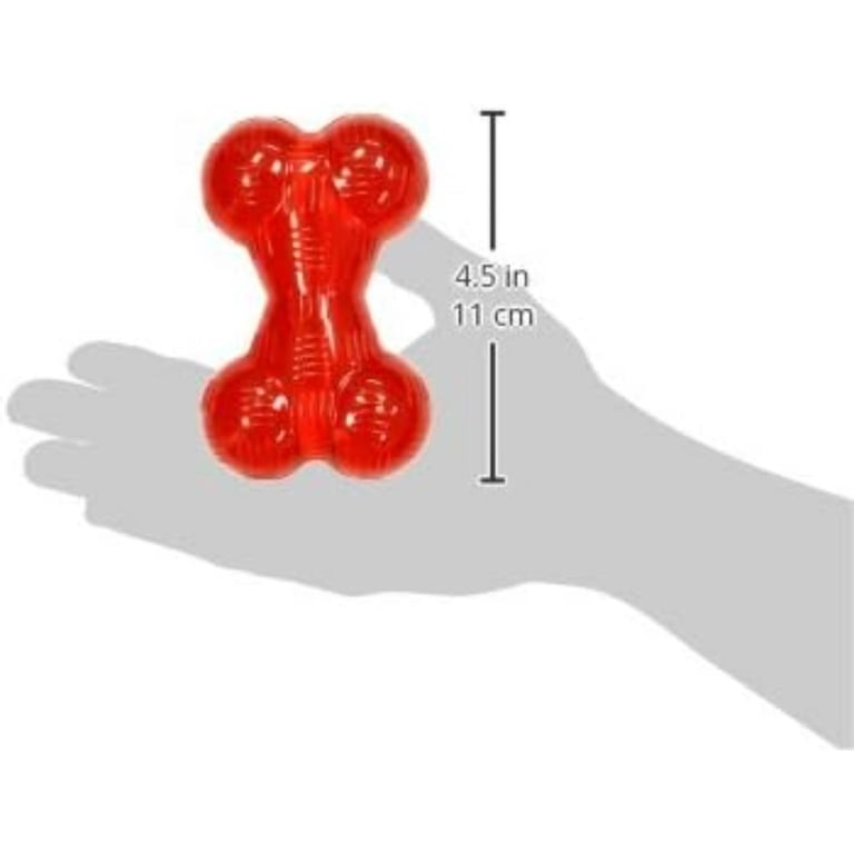 SPOT Play Strong Bone Durable TPR Dog Chew Toy For Aggressive Chewers, Virtually Indestructible Treat-Fillable Toy For Small And Medium Dogs & Puppies, 4.5 Inch