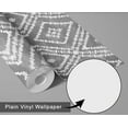 thumbnail image 6 of S4Sassy Diamond Ikat Wallpaper - Gray Wall Covering, 25" x 60" Self-Adhesive Vinyl Walls Paper, Wallwrap, Easy DIY Wall Covering For Boho aesthetic wall decor, Living Room, Living Spaces, 6 of 9