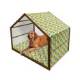 thumbnail image 1 of Cartoon Pet House, Colorful Summer Trees Playroom Girls Boys Branches Plants Art, Outdoor & Indoor Portable Dog Kennel with Pillow and Cover, 5 Sizes, Multicolor, by Ambesonne, 1 of 4