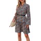 thumbnail image 2 of VISgogo Vestido de primavera para mujer, vestido de manga larga con estampado floral/leopardo con cuello en V, trajes sueltos hasta la rodilla para mujer VISgogo moda, 2 of 9