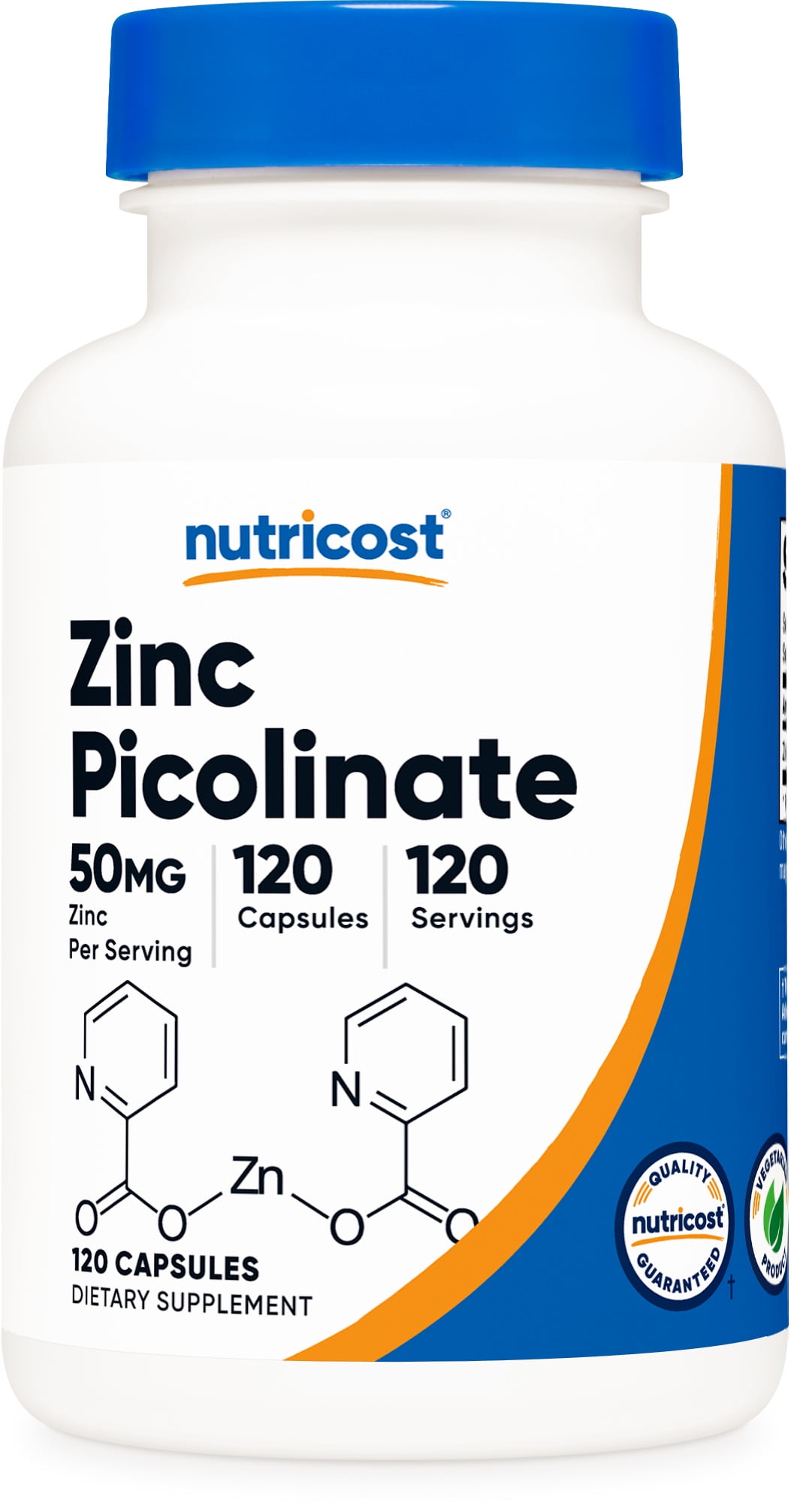 Nutricost Zinc Picolinate 50mg, 120 Vegetarian Capsules - Non-GMO Supplement