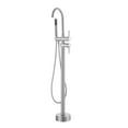 thumbnail image 2 of Freestanding Tub Filler Floor Mounted, Bathtub Faucet with Shower Mixer, Dual Water Modes, 360° Swivel Spout for Bathing, Showering & Toilet Flushing, 2 of 10