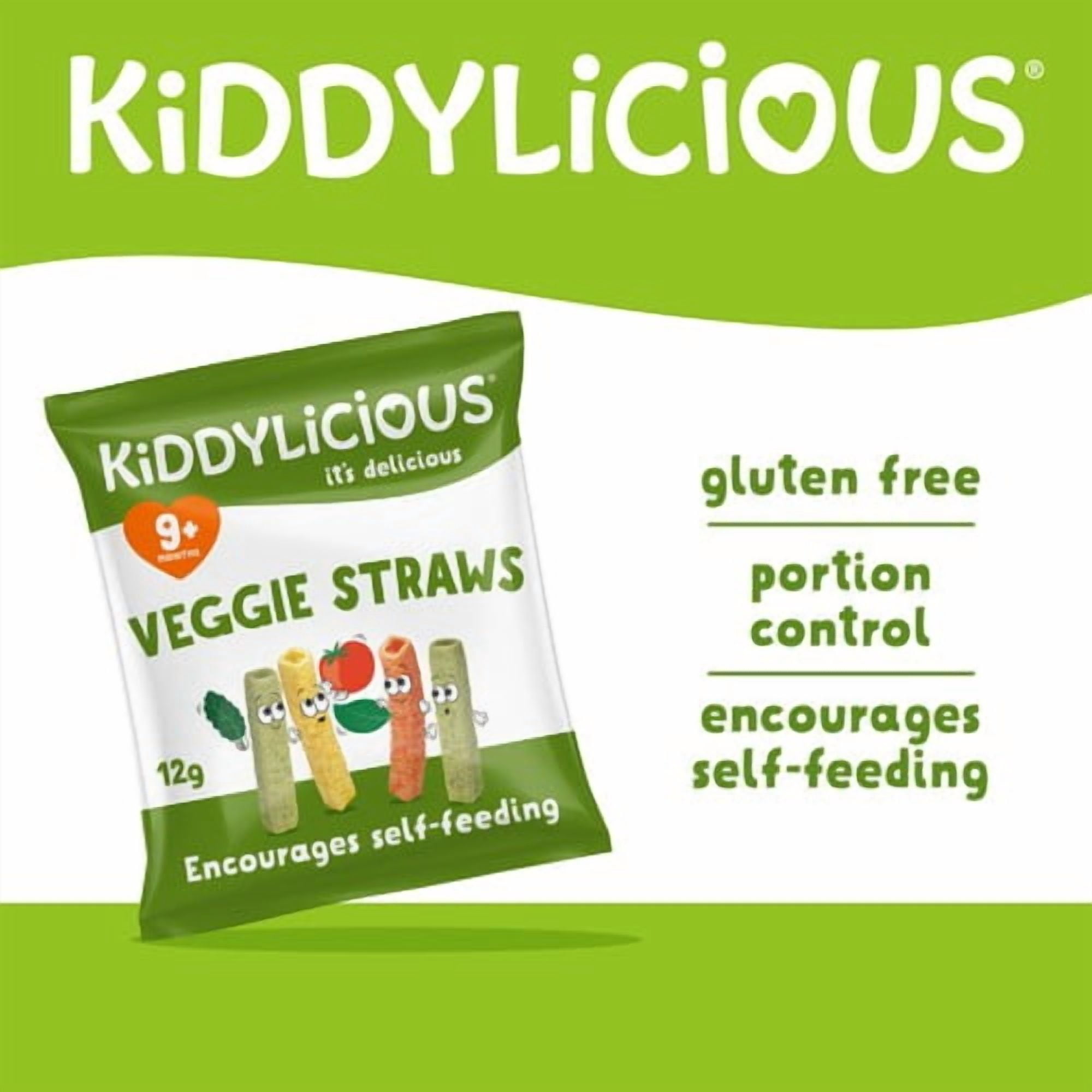 Kiddylicious Veggie Straws Baby Snacks Multi 4 x 12g, British Import (Pack of 3)