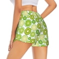 thumbnail image 2 of Uemuo Kiwi Lemon Pattern Women's Athletic Shorts High Waisted Running Shorts with Liner Pockets Gym Elastic Workout Shorts-X-Large, 2 of 9