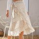 thumbnail image 4 of Faldas Midi De Verano Faldas midi divididas irregulares para mujer Falda bohemia con estampado floral de gasa (Amarillo M) Cgtredaw para Mujer Amarillo T M, 4 of 6