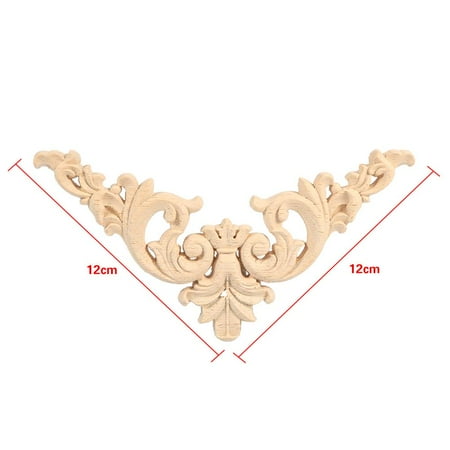 Yosoo 4pcs Rubber Wood Carved Corner Onlay Applique Furniture Flower Shape Unpainted Decoration Canada Yosoo 4pcs Rubber Wood Carved Corner, Wooden Appliques For Furniture