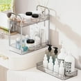 thumbnail image 4 of LLMRR 3-Tier Acrylic Rolling Utility Cart with Wheels, Multi-Functional Storage Trolley for Office, Mobile Shelving Unit Multifunction Rolling Utility Cart, Gray, 4 of 6