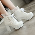 thumbnail image 3 of B91xZ Bottes d'Hiver pour Femmes, Bottes Imperméables à Enfiler, Blanches 6, 3 of 5