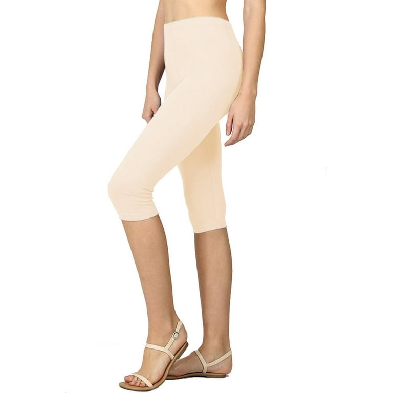 Cotton capri leggings on sale walmart